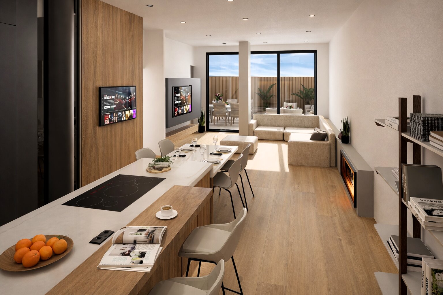 Vista 3D del piso